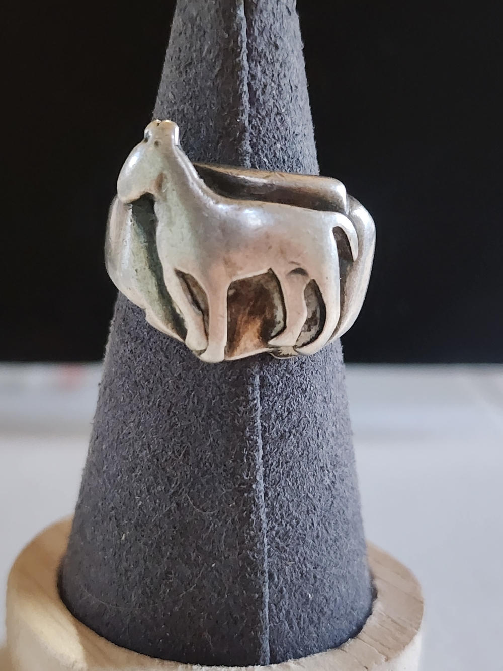 Vintage Sterling Silver 925 Horse Dog Donkey Ring Minimalist Western